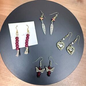 Vintage bundle of four pairs hook earrings.